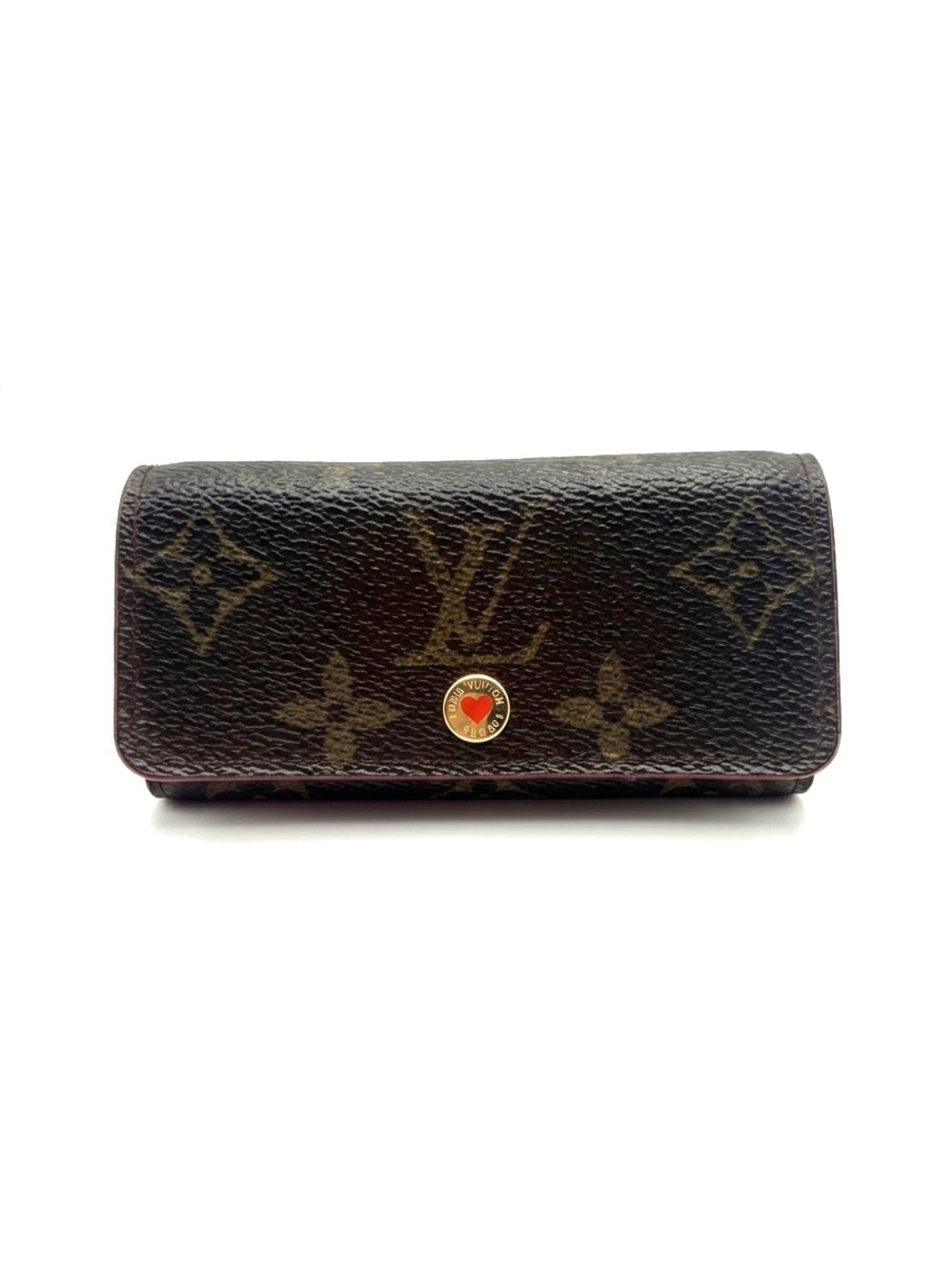 Authentic Louis Vuitton Monogram 4 Ring Key Holder Vintage Canvas
